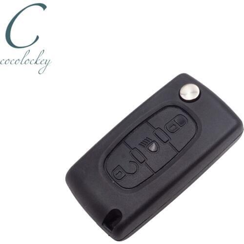 Cocolockey 3 Buttons Flip Remote Car Key Case Cover Shell Fob for CITROEN C4 C5 C6 C8 REMOTE LIGHT CE0523 HU83