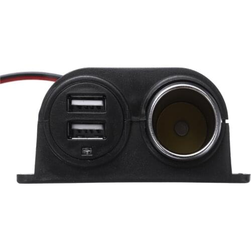 Car Cigarette Lighter Socket 12 V 3.1A Dual USB Charger Splitter Power Plug Outlet Motorcycle Boats Cigarette Lighter Parts