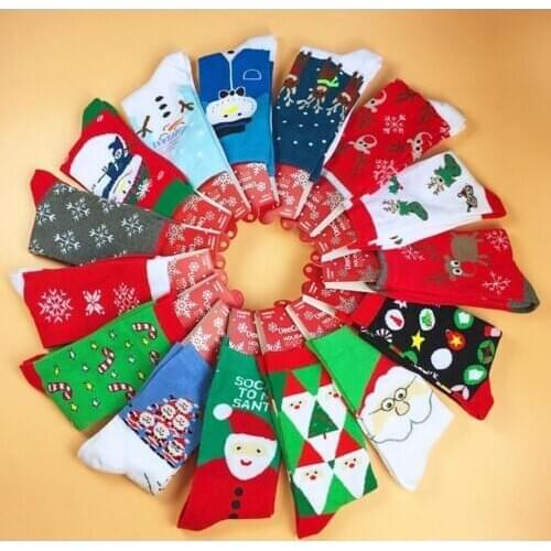 500pairs/lot cotton Santa christmas deer/tree Santa Claus sock/christmas sock 15 color for choose