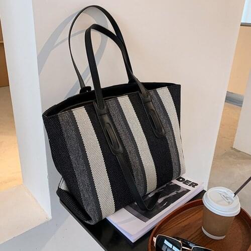 New Fashion Canvas Shopping Bag Ladies Handbags Large Capacity Female Shoulder Bags Famous Designer Casual Handbag Shoulder Bags