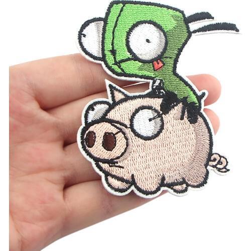 K775 Alien Sticker for Clothing Applications Patches on Clothes Iron Cartoon Embroidered Patch for Backpack Handbag Badge