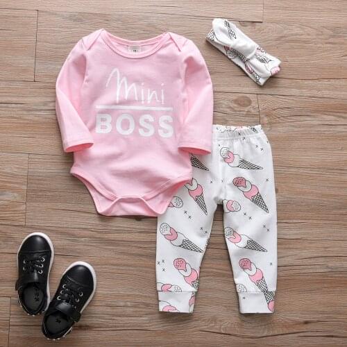 Baby Rompers+Pants Girls Clothes Sets Printed Clothing 0-24M Newborn Baby Comfy Pure Cotton Suits Infants Combination Outfits