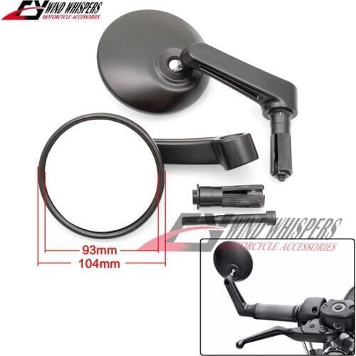 17mm Diameter Round Motorcycle Rear View Mirrors Handle Bar End Cafe Racer For Harley SPORTSTER 883 1200 XL X48 Street 750 Dyna