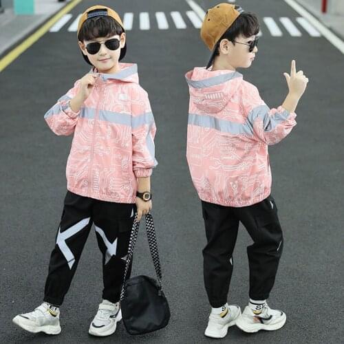 Spring Autumn Kids Coat+Pants 2Pcs Casual Sport Sets Children Clothes For 3 4 6 8 9 12 14Year Toddler Boy Jacket Tops Pant Suit