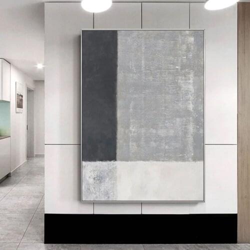 Minimalist Handmade Abstract Painting Canvas Art Wall Painting Gray Large Wall Art Oversize Texture Painting Modern Home Decor