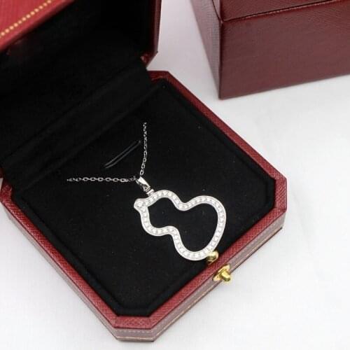 Fashion gourd necklace S925 sterling silver large gourd clavicle chain short style necklace for women