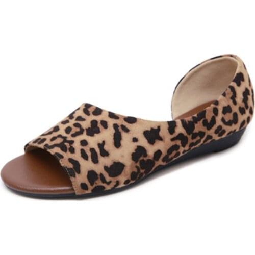Summer Flats Mules Lady Sandals Slippers Sexy Leopard Grain Slip On Pointed Toe Female Outdoor Shoes Slides Women Shoes