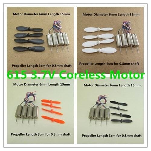 New 615 Coreless 3.7V Motor 30mm 3cm 4cm 40mm 0.8mm Props Fan Mini Rc Helicopter Rc R/C DIY Model Copter Toys Spare Part Parts