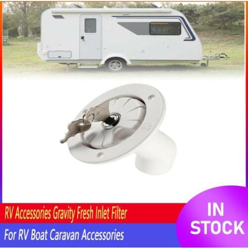 NEW Motorhome RV Accessories Gravity Fresh Water Fill Hatch Inlet Filter Lockable For RV Boat Camper Trailer Caravan Accessories