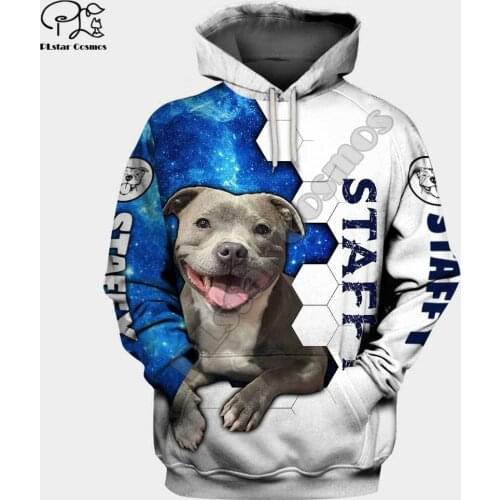 PLstar Cosmos Animal Rottweiler Staffy Pitbull Dog Tracksuit 3DPrint Mens/Womens Harajuku NewFashion Funny Jacket Zip Hoodies A1
