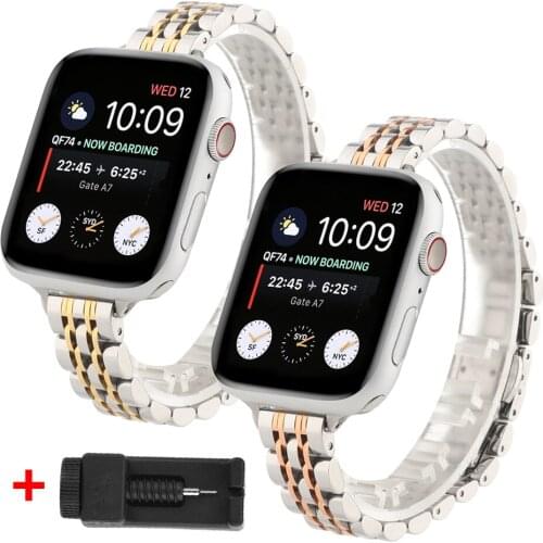 Stainless steel strap for Apple Watch band 6 Se 5 4 3 40mm 44mm metal 38mm 42mm replacement bracelet sport band for iWatch 6 5 3