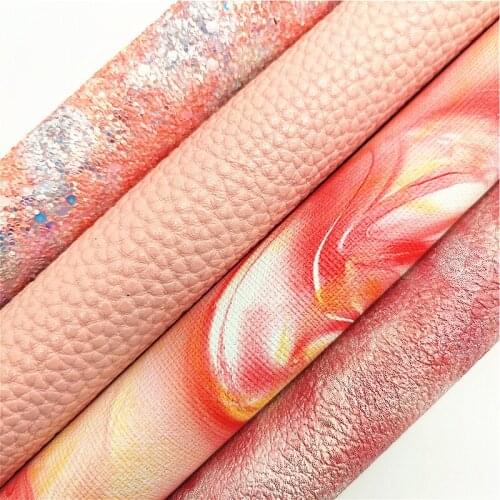 PINK Chunky Glitter Canvas Sheet, 8"x11" Glitter Sheets, Litchi Faux Leather Sheet For Hair Bow & Earring Fabric XM059