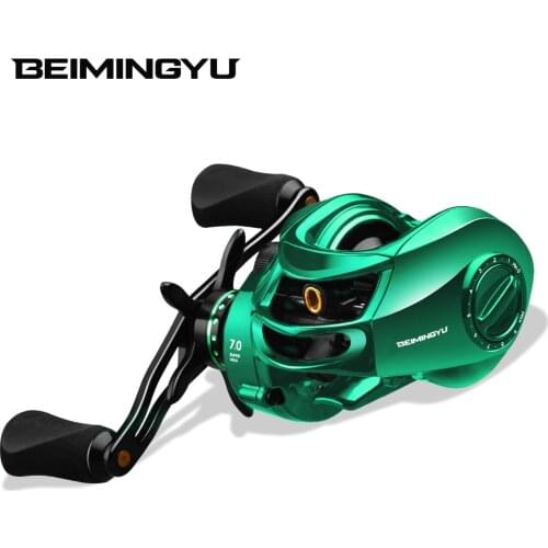 BEIMINGYU Baitcasting Reel Dual Brake System Fishing Reel 7.0:1 High Gear Ratio 5+1 BBs Aluminum Spool Fishing Accessories