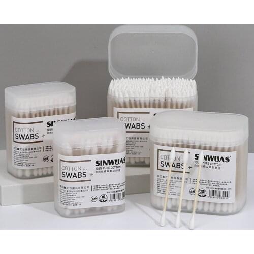 100/200pcs Disposable Ultra-small Cotton Swab Brush Eyelash Extension Glue Removing Tools Lint Free Micro Brushes Wood Cotton