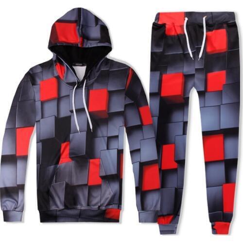 Szblaze New Red Square hip-hop 3D Print Hoodies Women/Men Long Sleeve Sweatshirts Pullover Streetwear Long Pant Spring Autumn