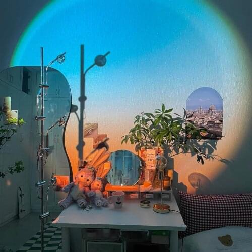 Spotlight Romantic Atmosphere Lamp Household Bedroom Decor Nightlight Sunny Beach Sunrise Lamp Projection Breaking Dawn Light