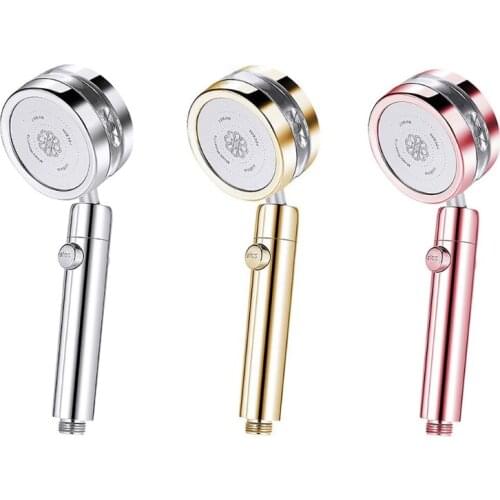 Turbocharged One-button Water Stop Hand Shower 8K Mirror Shaking Head Shower Head Detachable 360 Rotating Bathroom Shower Nozzle