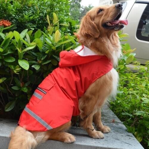 Waterproof Large Dog Raincoat Big Outdoor Coat Mesh Rain Jacket Reflective Medium Poncho Chubasquero Perro Labrador Rain Coat