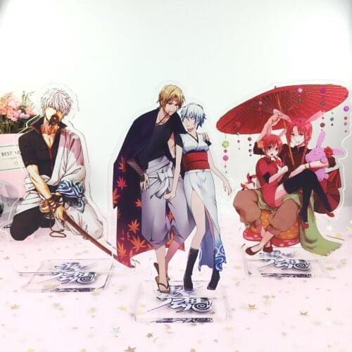 Japanese Anime GINTAMA Keychain Acrylic Figure Stand Model Plate Desk Decor Standing Sign Fans Fine Gift Souvenir Keyring New