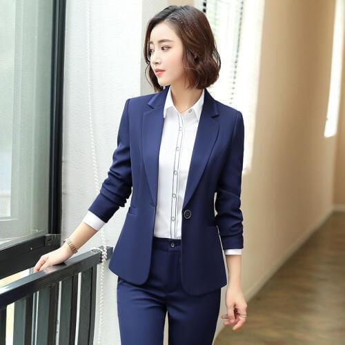 Suit female business suit OL temperament Slim two-piece female elegant dress long-sleeved professional overalls suit+ pants suit