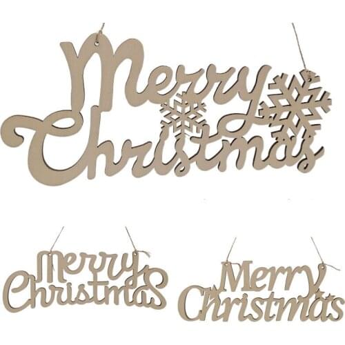 1Pcs Creative hollow Out Wooden English letter Pendant For Christmas Decorations Household Decor Patches Wholesale