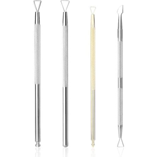 1pc Stainless Steel Cuticle Remover Double Sided Finger Dead Skin Push Nail Cuticle Pusher Manicure Nail Care Tool Cleaner