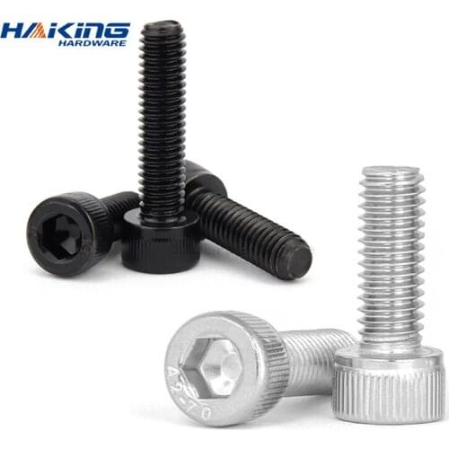 10pcs M3 M4 M5 M6 M8 304 A2 Stainless Steel Black grade 12.9 steel DIN912 Hexagon Hex Socket Head Cap Allen Bolt Screw L=4-150mm