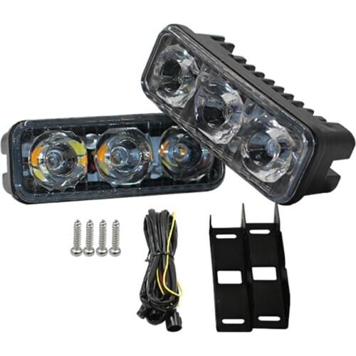 2pcs Universal Super White Powerful Car DRL Daytime Running Light Fog Lamp Nighttime Driving Turn Signal Lamp White/Yellow Light