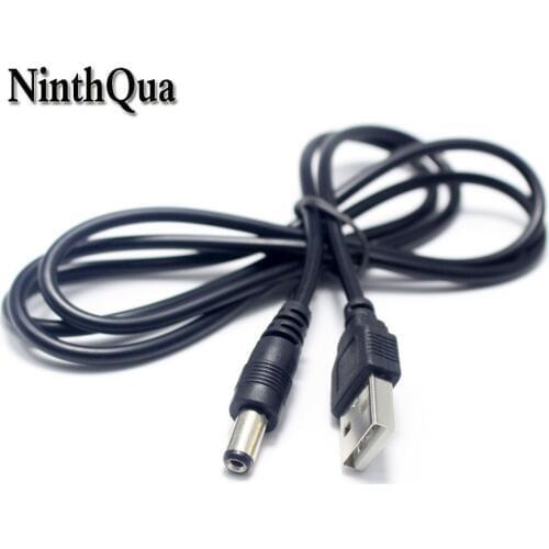 5pcs 60CM USB Port To 5.5mmx2.1mm 5V / 9V DC Barrel Jack Power Cable Connector Black For LED Lamp Speakers Bluetooth Headset ect
