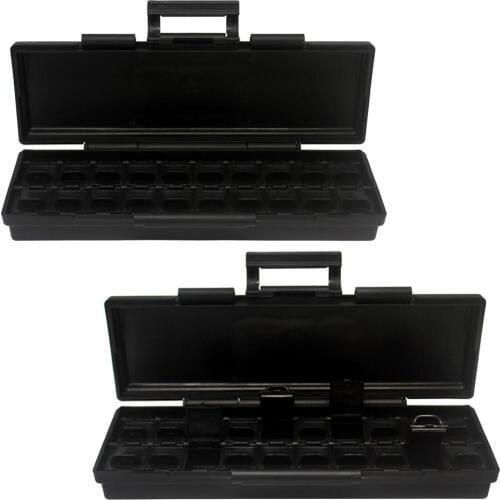 Aidetek Two plastic toolbox ESD safe SMD parts box w/40 bins anti-statics Box storage Organizer resistor capacitor 2BOXALL20AS