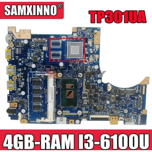 Akemy TP301UJ Laptop motherboard for ASUS TP301UA original mainboard 4GB-RAM I3-6100U