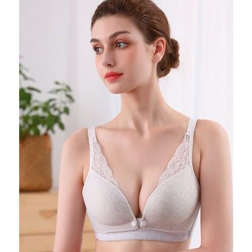 Maternity Nursing Bra Pregnant Women Mother Mama Open Breast Bra Cotton Wire Free Sleep Underwear Lactating Nursing Bralette