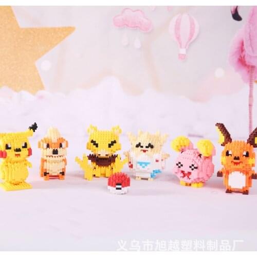 Children Educational Toys New Pokemon Anime Model Styles Small Building Blocks Pikachu Cartoon Toy Kids Christmas Birthday Gifts