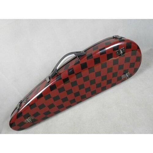 Pretty Rare model glass fiber black/red design violin hard .with 2 bow holders