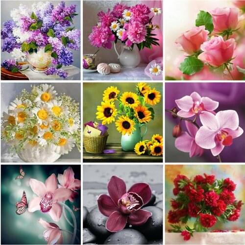 EverShine DIY Diamond Embroidery Flower Diamond Painting Full Drill Square Daisy Rhinestones Sunflower Mosaic Handmade Hobby