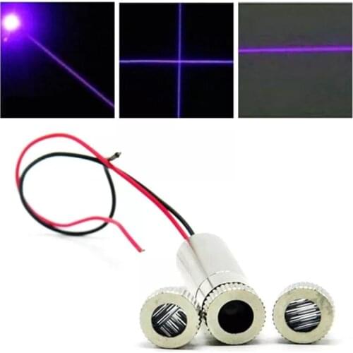 Focusable 405nm 50mW Violet Blue Laser Diode Module w Dot/ Line Cross Lens Caps