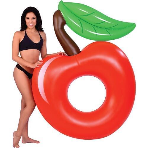 120cm Giant Inflatable Cherry Swimming Ring for Adult Children Cute Swimming Circle Raft Holiday Water Party Toys boia Piscina