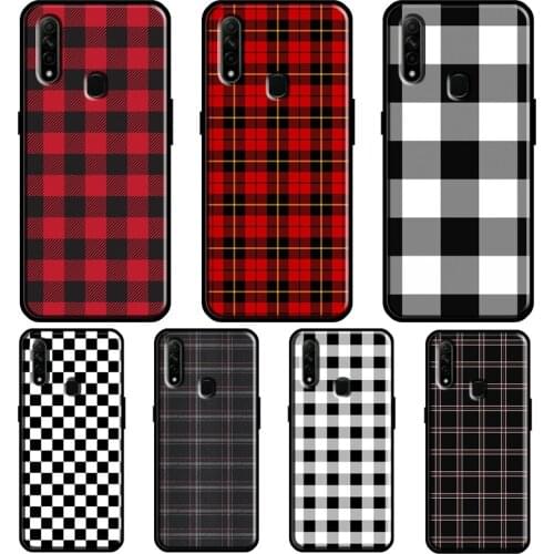 Plaid Pattern Stripes For OPPO Find X3 Pro A5 A9 A53 A31 2020 A1K A3S A5S A15 A52 A72 A83 A91 F5 Reno 2 Z Case