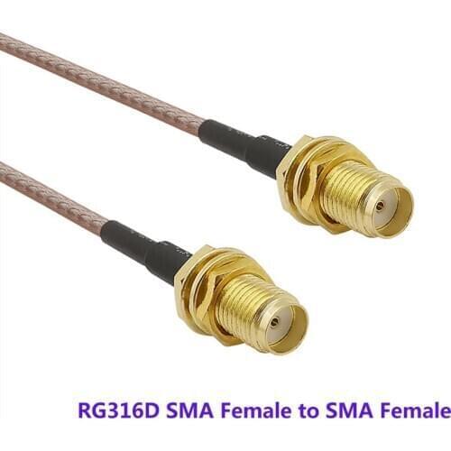 1Pcs 15CM RG316D Pigtail Double SMA Female to Female Adapter SMAK-SMAK Coax Cable Wire Connector Antenna Extendor