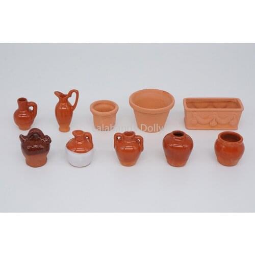 Doll House Mini Simulation European Ceramic Bottle Miniature Food Play Model Dollhouse Sitting Room Decoration Accessories