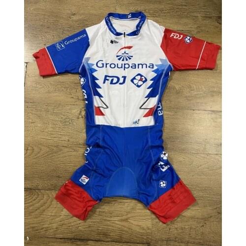 LASER CUT Skinsuit 2021 Groupama Fdj Team Bodysuit SHORT Cycling Jersey Bike Bicycle Clothing Maillot Ropa Ciclismo