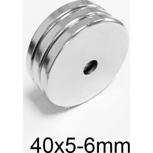 3/5/10PCS 40x5-6mm Powerful Magnet 40x5mm Hole 6mm Round Countersunk Magnetic N35 NdFeB Neodymium Disc Magnets 40*5-6mm