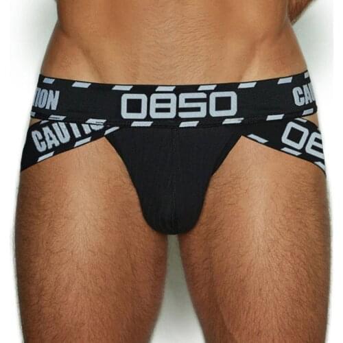 BS Cotton Thong Man Jock Straps with logo waistband Man Underwear New Arrivals Breathable Underpants Gay Bikini Brief