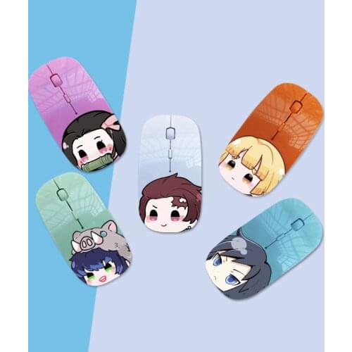2.4G Wireless Mouse Demon Slayer Anime Cartoon Mini Mice Kid Gift Computer Gaming Office Mouse 3D Cute Optical Mause For Laptop