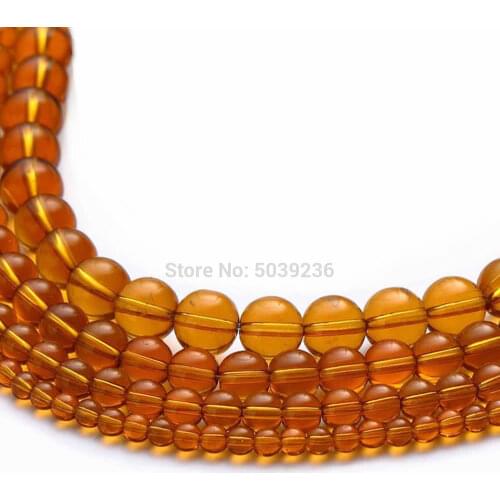 Wholesale Pale Brown Glass Beads Natural Stone Round Loose Spacer Beads for Jewelry Making 4 6 8 10 12mm DIY Bracelet