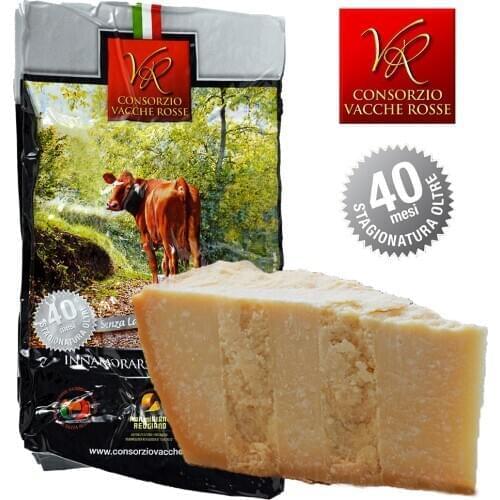 Parmigiano Reggiano Dop Parmesan Cheese from Parma Vacche Rosse (Red Cows) aged 40/48 months 1 piece 1 kg