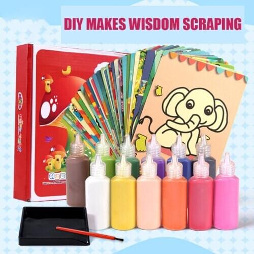 Sand Painting Children Color Sand Painting Boys And Girls Diy Making Cartoon Toys Parent-child Interaction Scratch Painting Suit