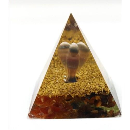 Orgonite Healing Energy Pyramid Resin Fluorite Stone Pendant for Anniversary Gift Amethysts Crystal Jewelry