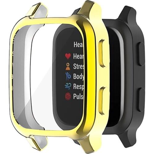 All-inclusive Shell Cover With Screen Protector for Garmin Venu SQ Watch Cover Electroplating TUP Watch Protective Case