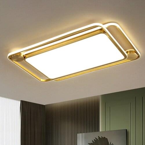 All Copper Living Room Bedroom Ceiling Lamp Thin Nordic Simple Modern Round Three-Color Light Changing Luxury Home Decor